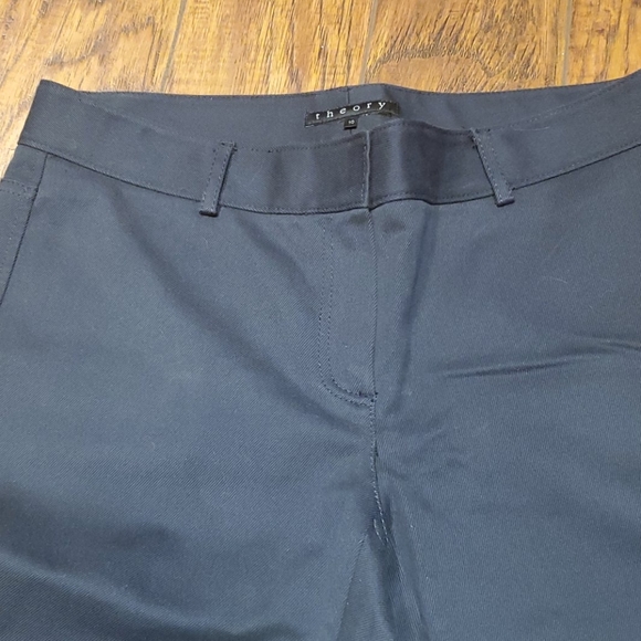 Navy twill THEORY flared pants - Picture 6 of 6